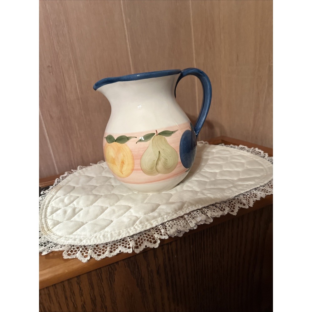 Vintage Handmade Pitcher Portugal artist A. Santos